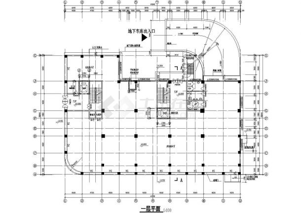青岛市某区高层住宅楼建筑平面CAD布置图-图二