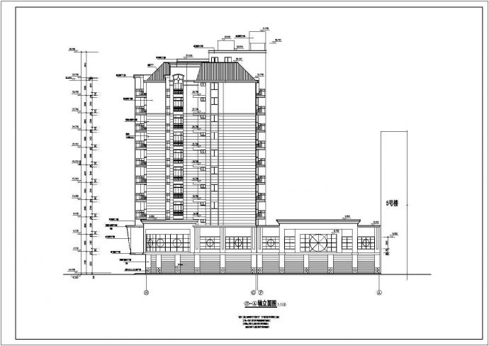 某高层住宅公寓楼建筑全套方案设计施工CAD图纸_图1