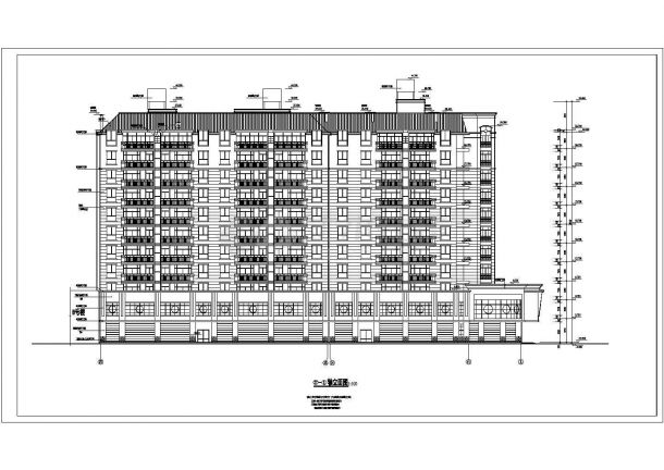 某高层住宅公寓楼建筑全套方案设计施工CAD图纸-图二