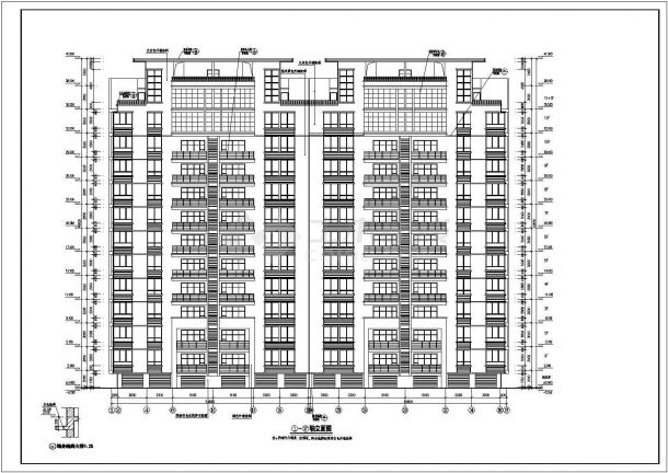 某高层住宅公寓楼建筑全套方案设计施工CAD图纸（含设计说明）-图二