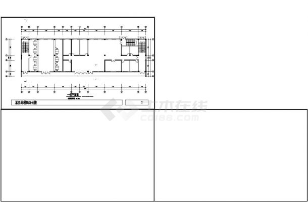 办公楼设计_小型办公楼建筑CAD设计施工图含效果图-图一