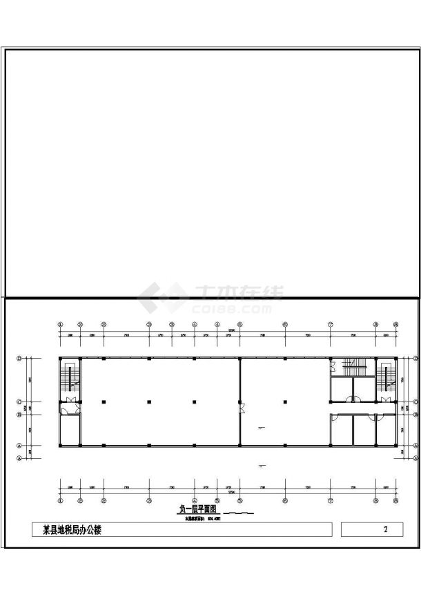 办公楼设计_小型办公楼建筑CAD设计施工图含效果图-图二