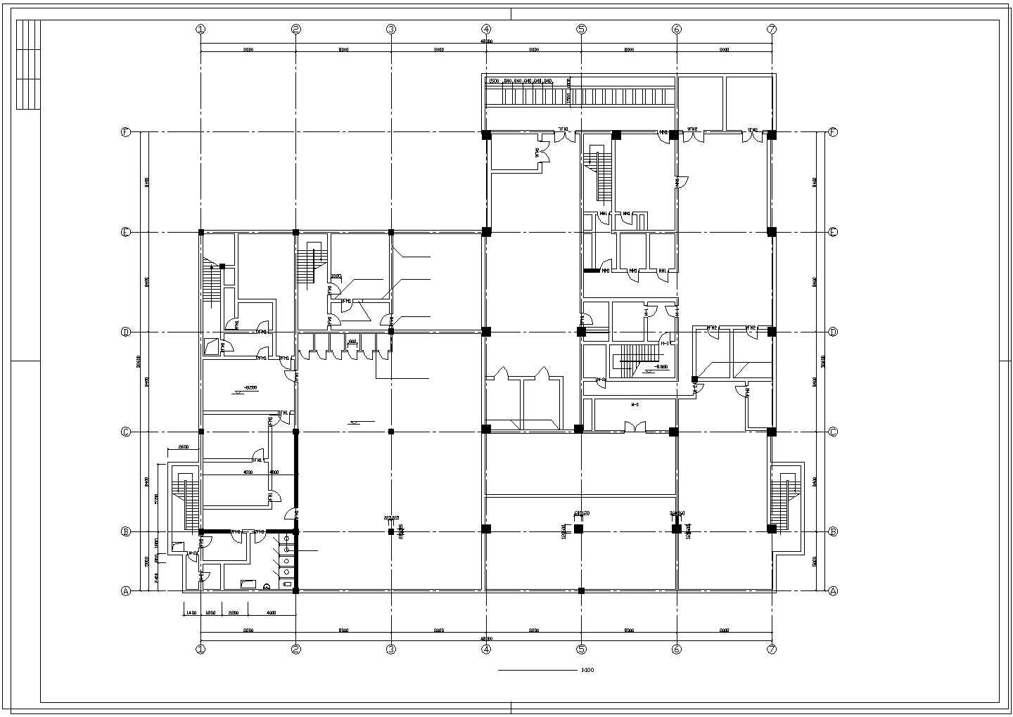 某地区办公大楼建筑全套施工CAD设计方案图纸