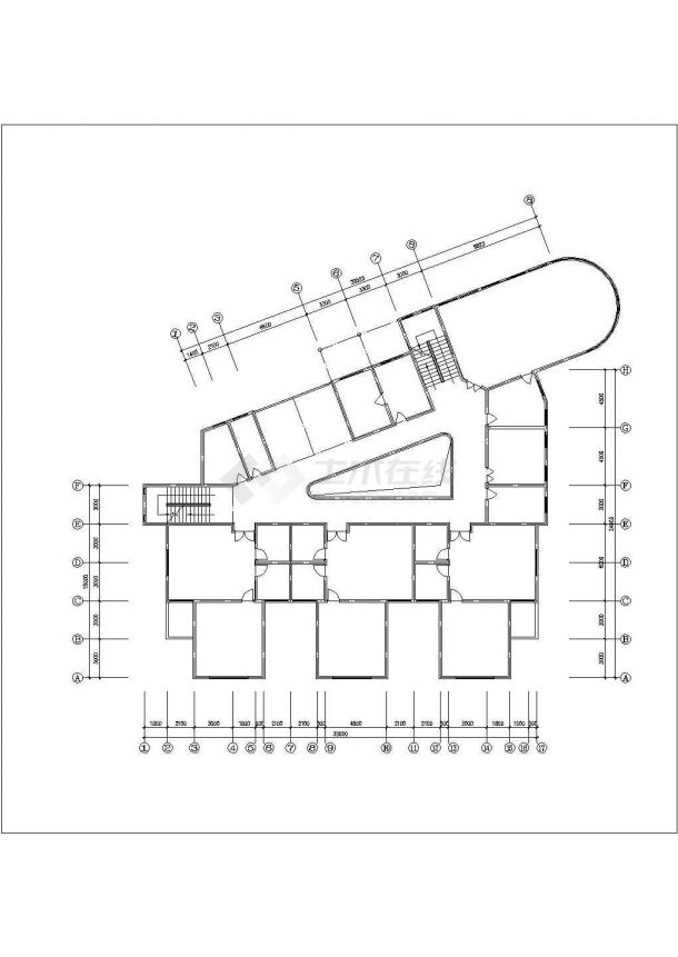 阜新市某社区幼儿园1760平米2层框架结构教学楼平立面设计CAD图纸-图一