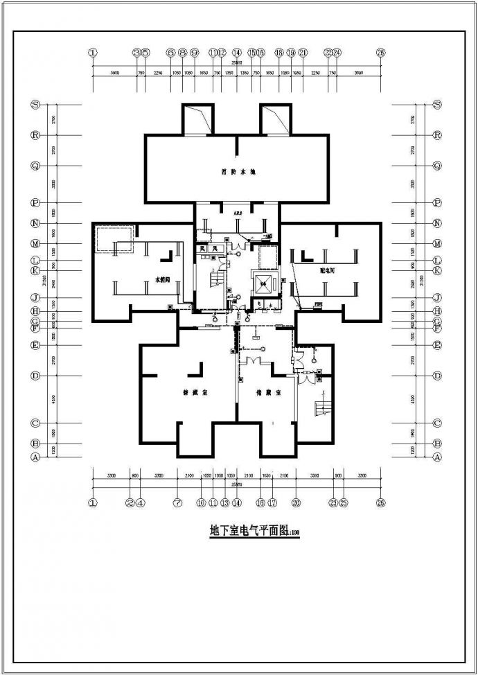 办公楼设计_某18层综合办公楼电气施工cad设计图纸_图1