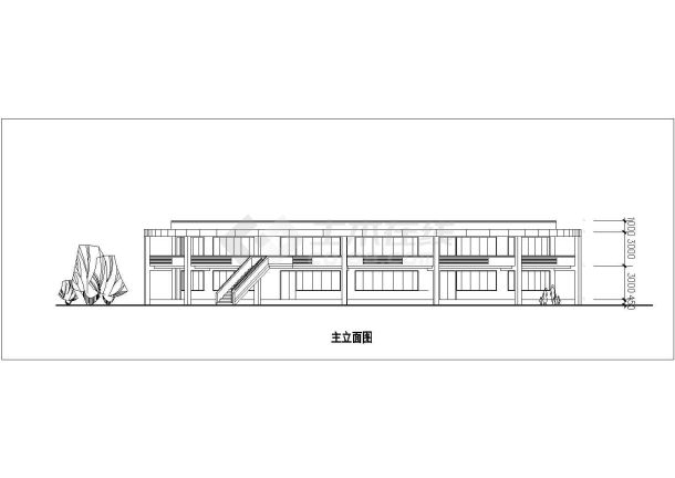 安阳市某小区1450平米2层框架结构社区幼儿园平立剖面设计CAD图纸-图一
