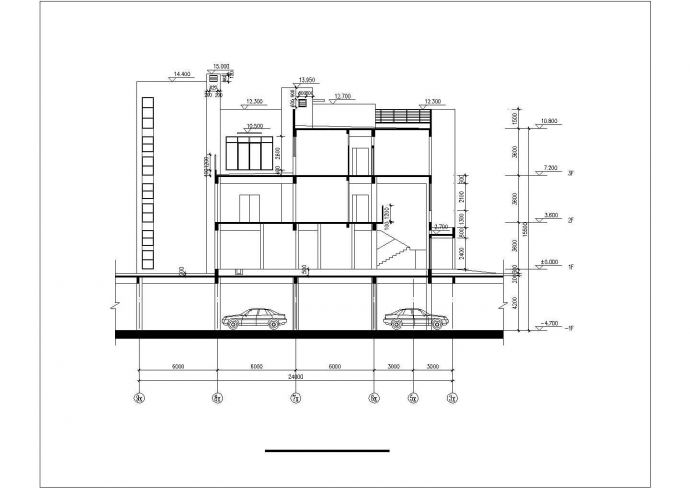 大庆市建设路2600平米3层框架结构私立幼儿园平立剖面设计CAD图纸_图1