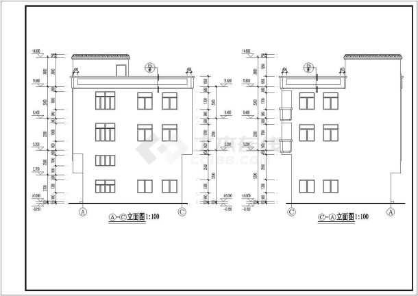 某市区私人住宅建筑详细方案设计施工CAD图纸-图一