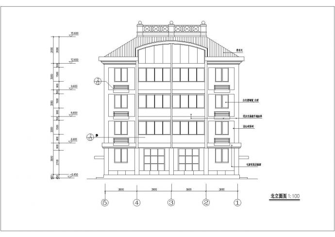 某五层独立住宅建筑详细户型方案设计施工CAD图纸_图1