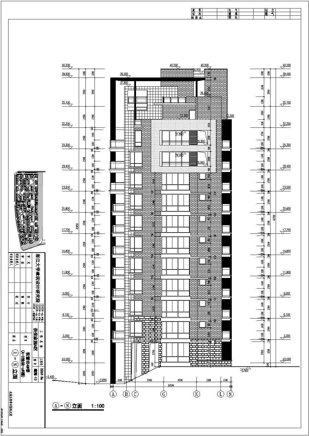 某高层商住楼建筑全套详细方案设计施工CAD图纸