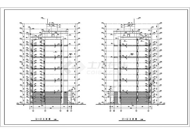 某小高层商住建筑全套详细方案设计施工CAD图纸-图二