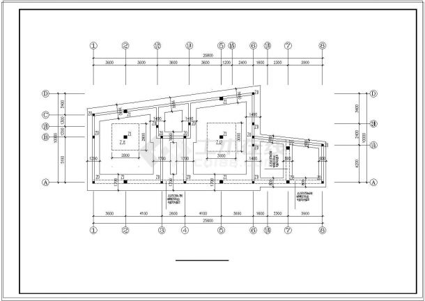 某二层商住楼结构cad施工设计图-图二