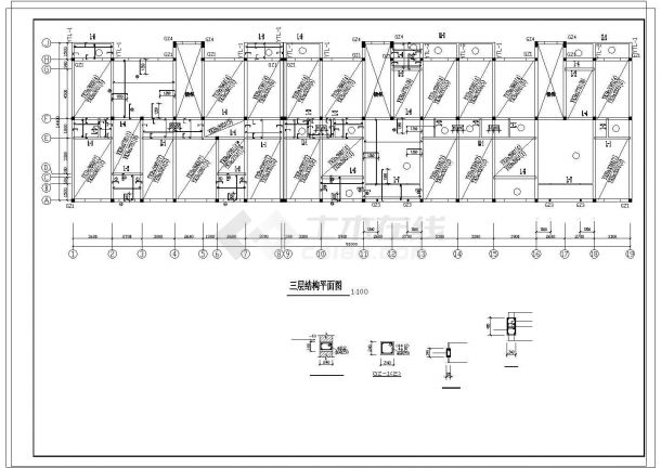 某底框住宅楼结构设计cad施工图（1托6）-图二