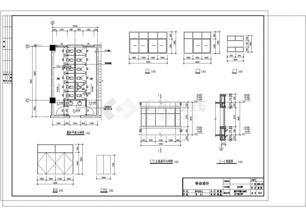 办公楼设计_40mX18m五层办公楼建筑详细设计cad施工图-图二
