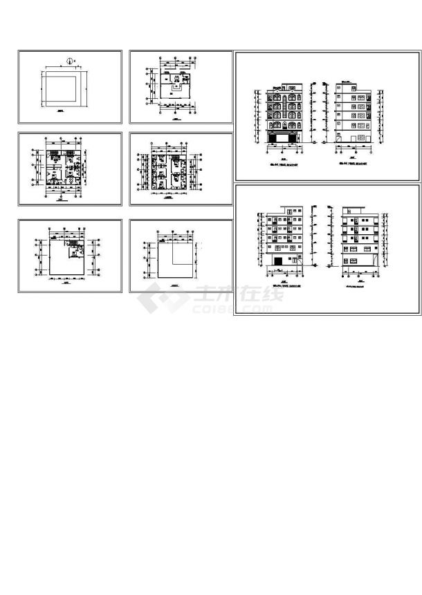 6层简单的私人商住楼建筑设计CAD图-图一