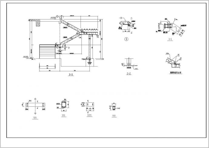 各种样式楼梯设计CAD全套结构施工图图集（标注详细，种类齐全）_图1