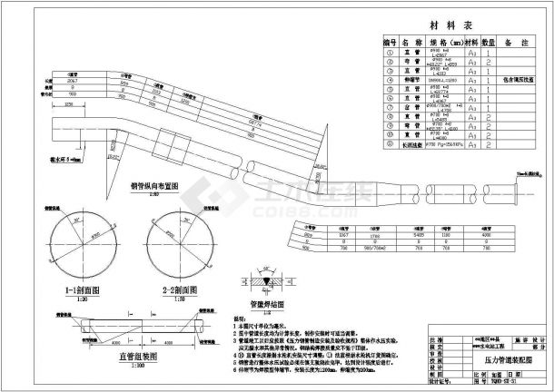【最新】某县水电站工程压力钢管结构设计CAD图纸-图一