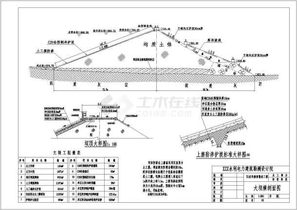 【最新】某小型水库除险加固整治设计CAD图纸-图二