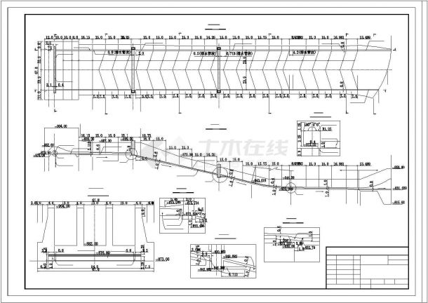 【最新】某溢洪道排水布置设计CAD图纸-图一
