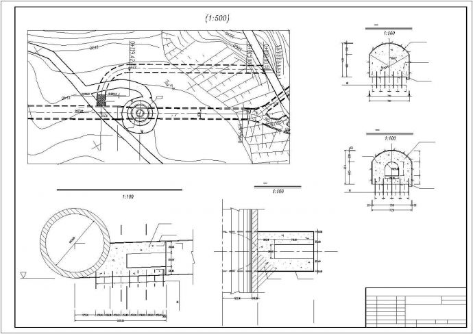 【最新】某引水隧洞施工支洞封堵设计CAD图纸_图1