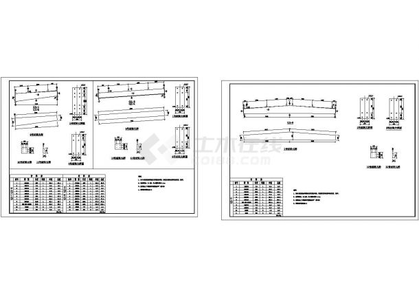 2161㎡24m总跨门式刚架钢结构厂房结构施工图（19个CAD）-图二