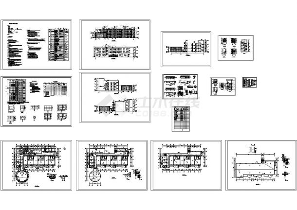 3层2607平米幼儿园建筑设计施工cad图纸，共十三张-图二