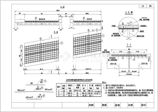 16米先张法预应力混凝土空心板桥面连续钢筋布置节点设计详图-图二