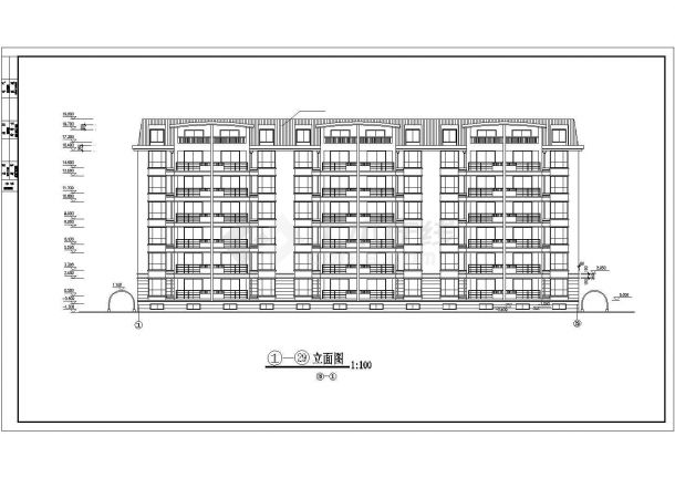 九龙园多层住宅楼建施cad图，共十四张-图一