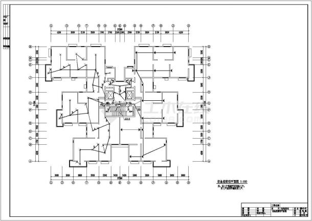 某小区经典三十层住宅电气CAD布置图-图一