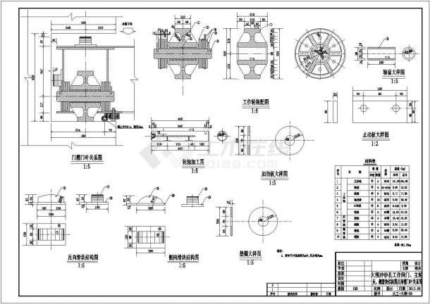 水电站大坝冲砂孔建筑CAD图纸（闸门 埋件）-图二