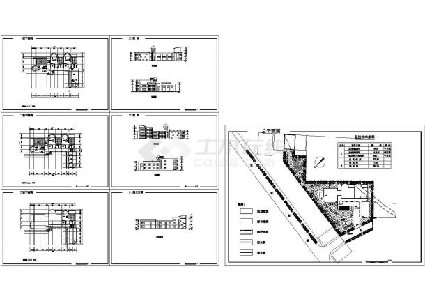 3层1413平米幼儿园设计建筑施工cad图纸，共七张-图一