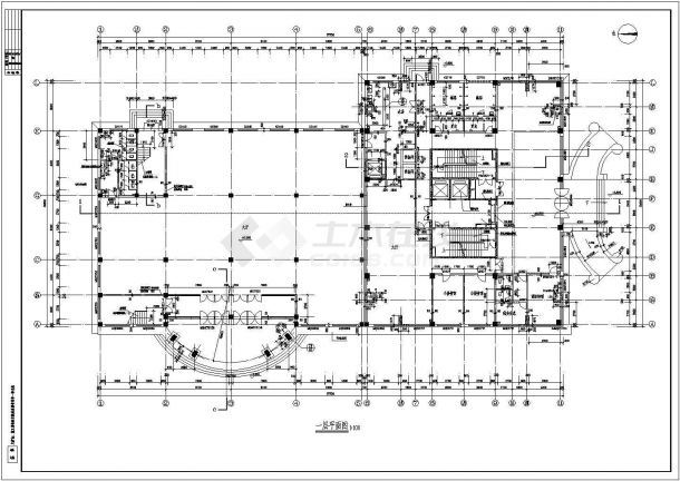 总工会综合楼建筑设计全套CAD图-图二