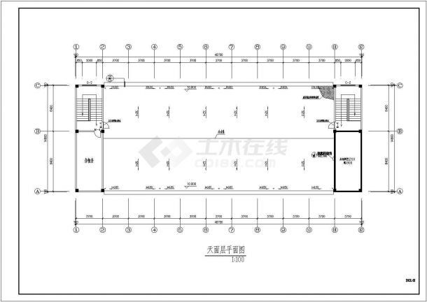 某办公宿舍楼建筑设计全套CAD图-图二