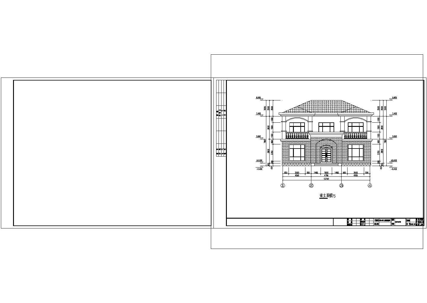 14米x12米二层钢结构别墅详细设计cad施工图