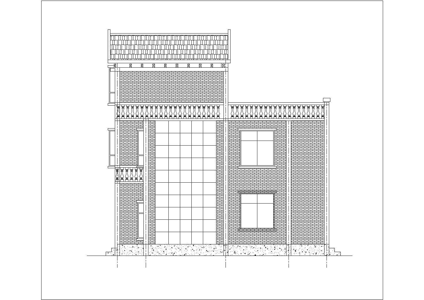 316平米3层框混结构单体乡村自建房平立面设计CAD图纸