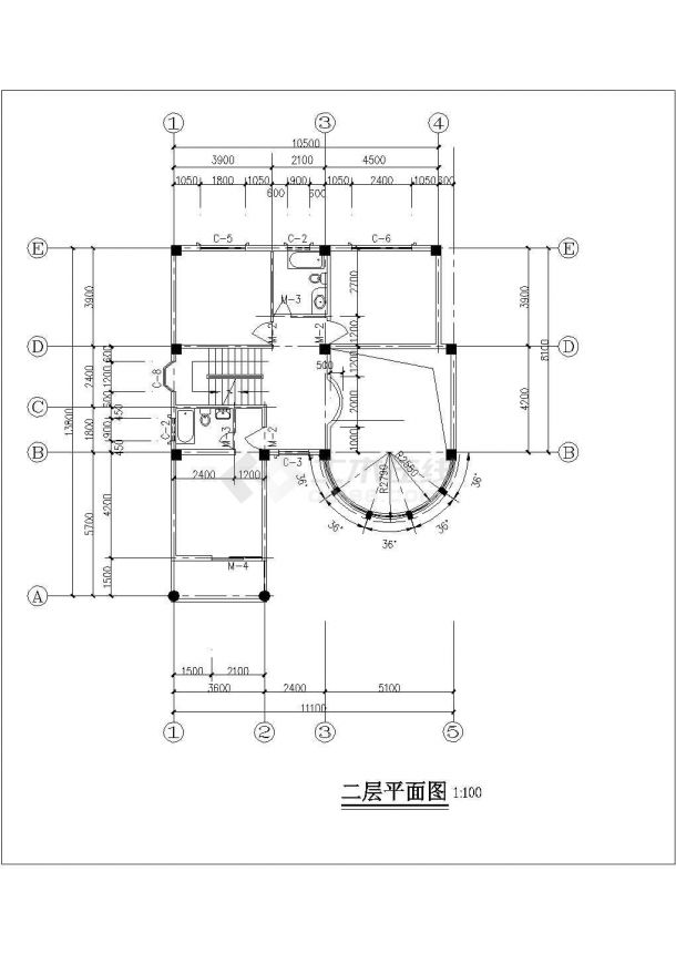 375平米3层砖混结构单体乡村别墅建筑设计CAD图纸-图一