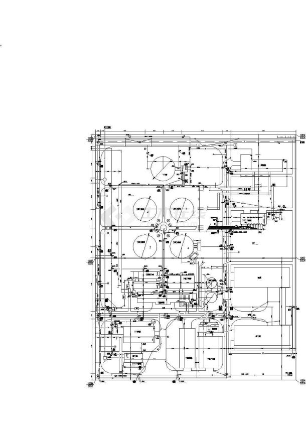 某污水处理厂管道布置图cad施工图设计-图一