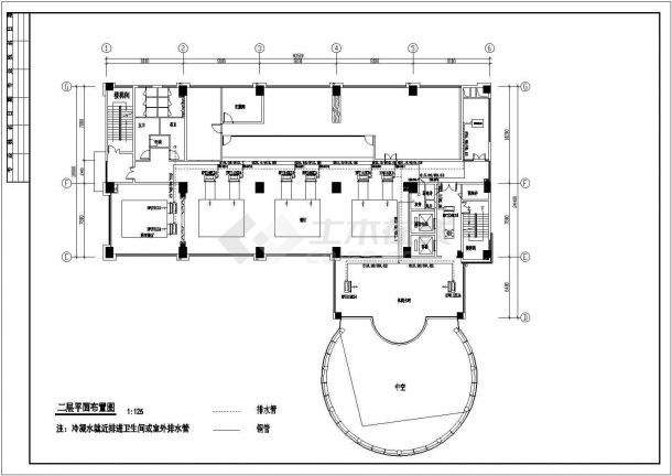 办公大楼中央空调系统设计施工CAD图-图二
