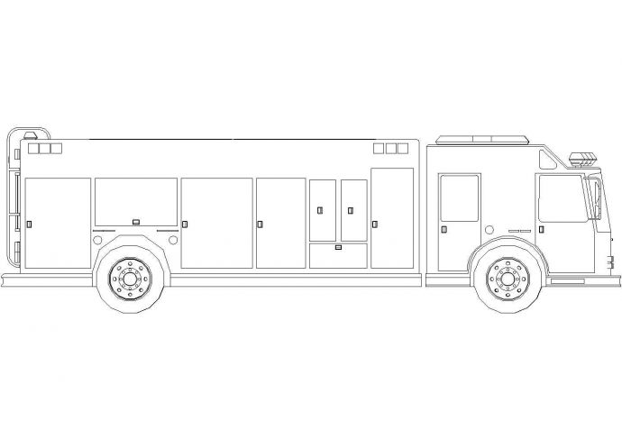 消防车侧立面图可用于施工图_图1