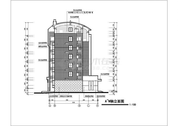 某沿街小区建筑全套详细方案设计施工CAD图纸-图二