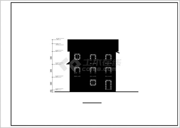 温州市新泉村348平米3层砖混结构农村别墅平立剖面设计CAD图纸-图二