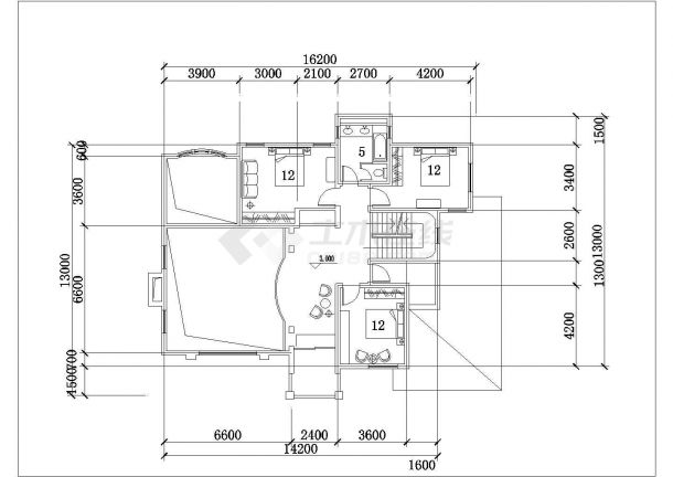 珠海市南新村367平米3层砖混结构乡村别墅平立面设计CAD图纸-图一