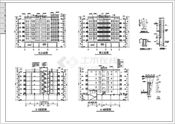 某樱花阁住宅楼建筑全套详细方案设计施工CAD图纸-图二