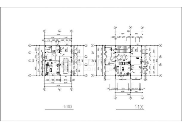 兰州市某村镇415平米4层框混结构独栋乡村别墅全套建筑设计CAD图纸-图一