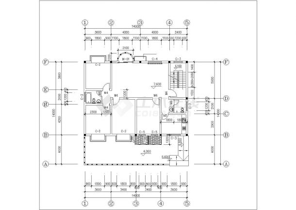 450平米4层框混结构单体别墅平立剖面设计CAD图纸（2套方案）-图一