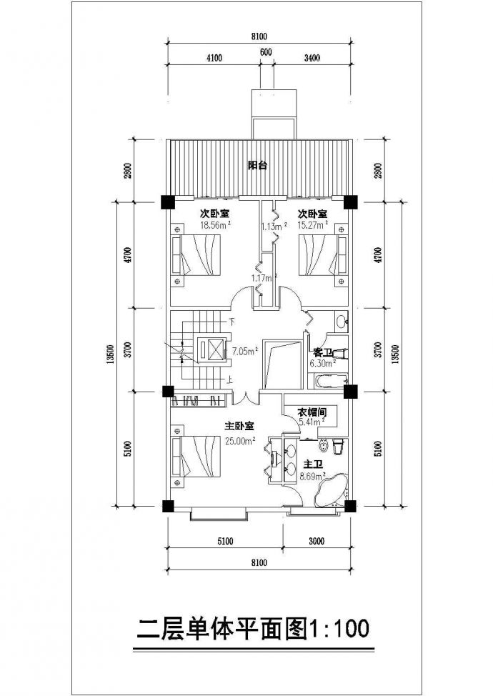 合肥市某村镇405平米4层砖混结构独栋别墅 平面设计CAD图纸_图1