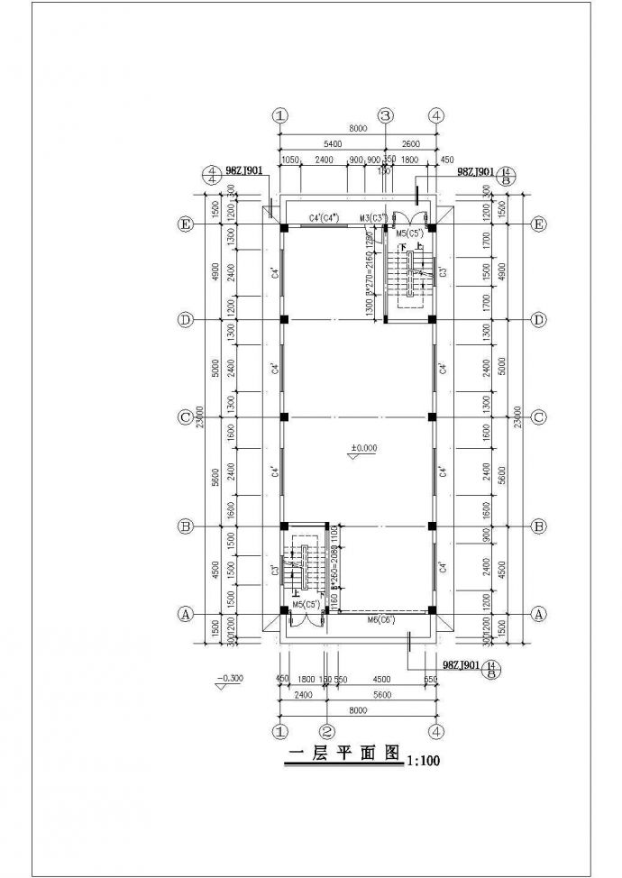 武汉市某城中村630平米6层框架结构自建民居楼平立剖面设计CAD图纸_图1