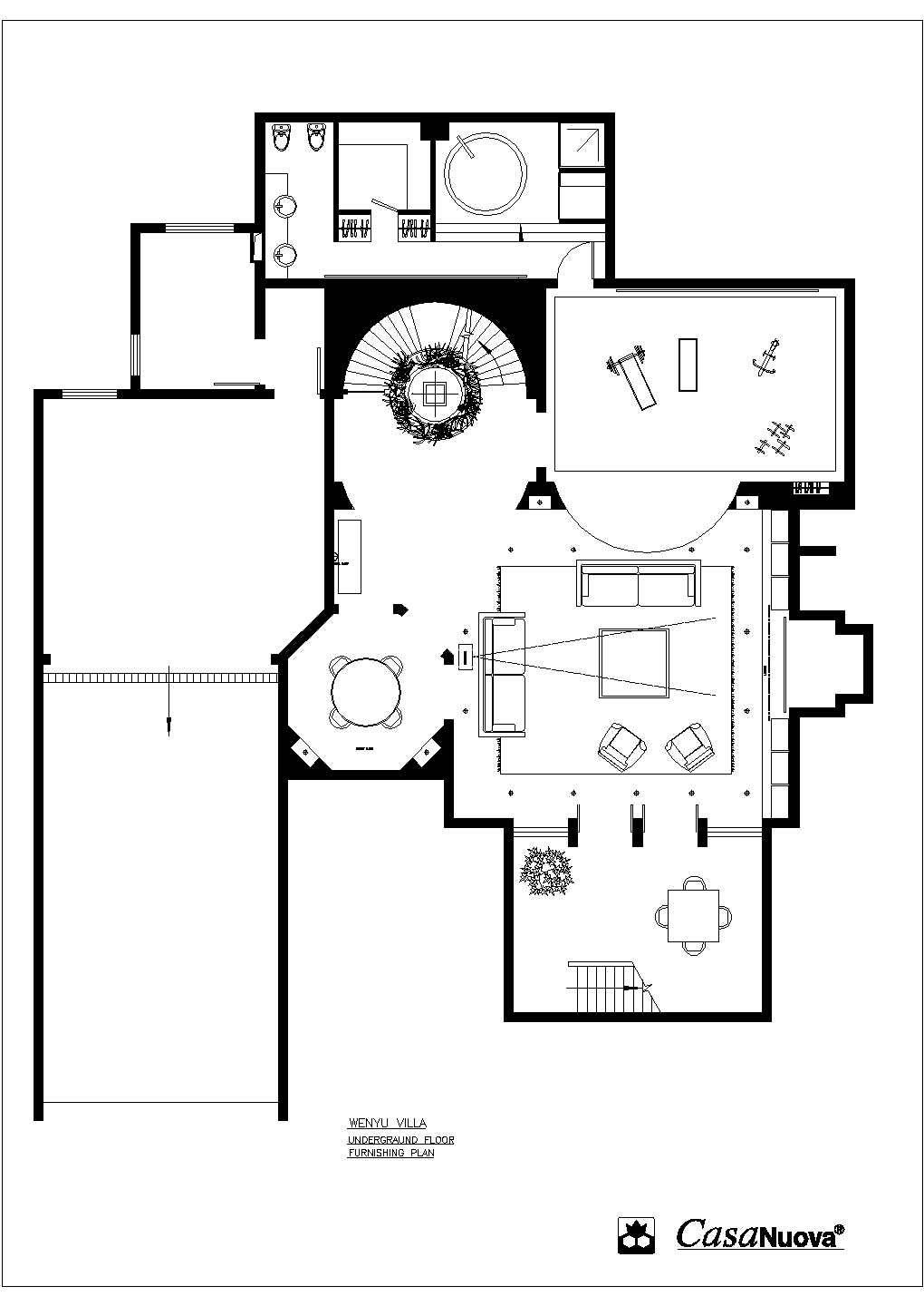 230平米2层砖混结构独院别墅平面设计CAD图纸（含地下室）