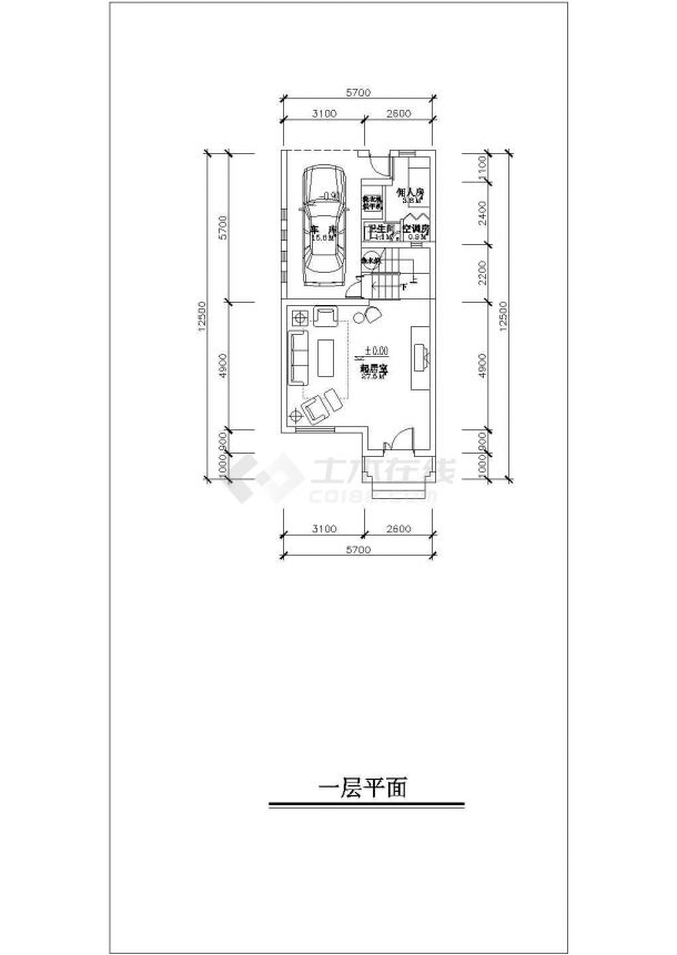 200平米左右3层联排型别墅单户平面设计CAD图纸（含夹层）-图二