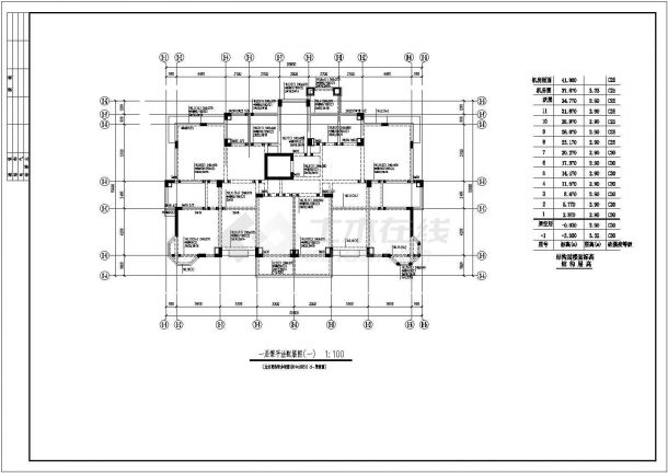 某现代高层异型框架剪力墙结构住宅楼设计cad全套结构施工图（含设计说明）-图一